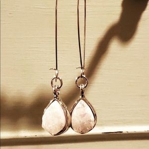 White Druzy Dangle earrings